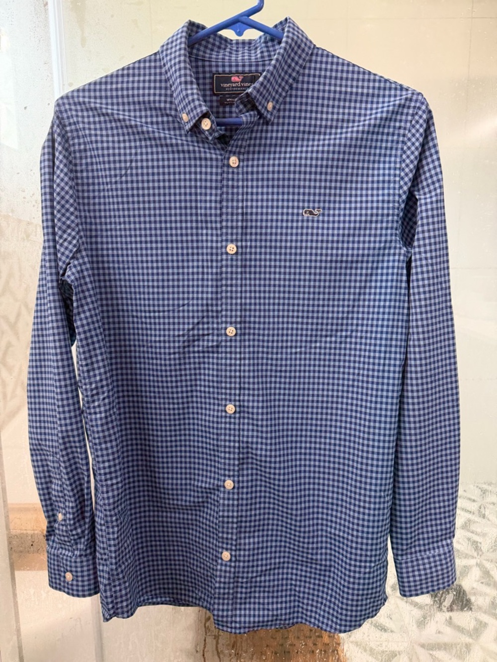 Vineyard Vines Boy's Blue Check/gingham Button-Down Shirt